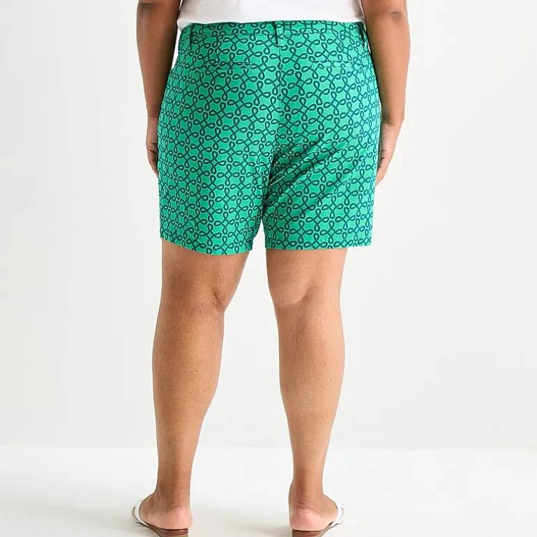 St. John's Bay Womens 8" Mid Rise Plus Chino Short