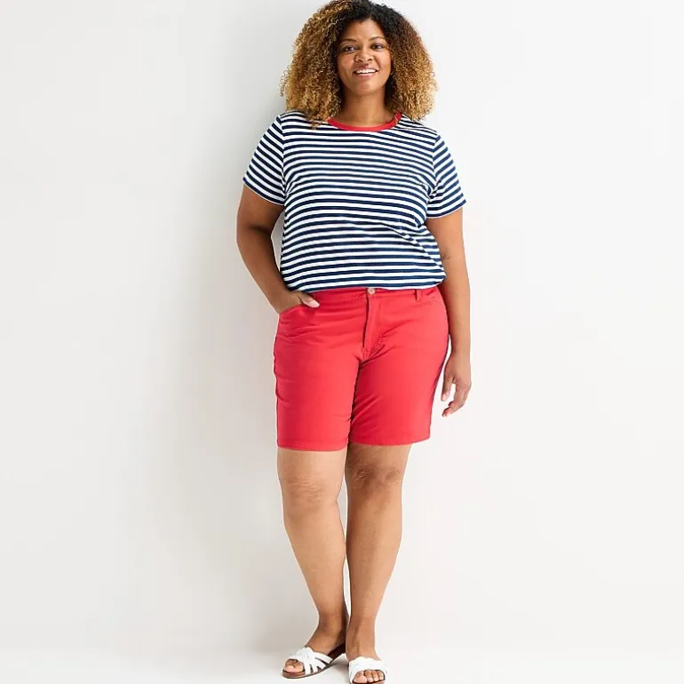 St. John's Bay Womens 8" Mid Rise Plus Chino Short