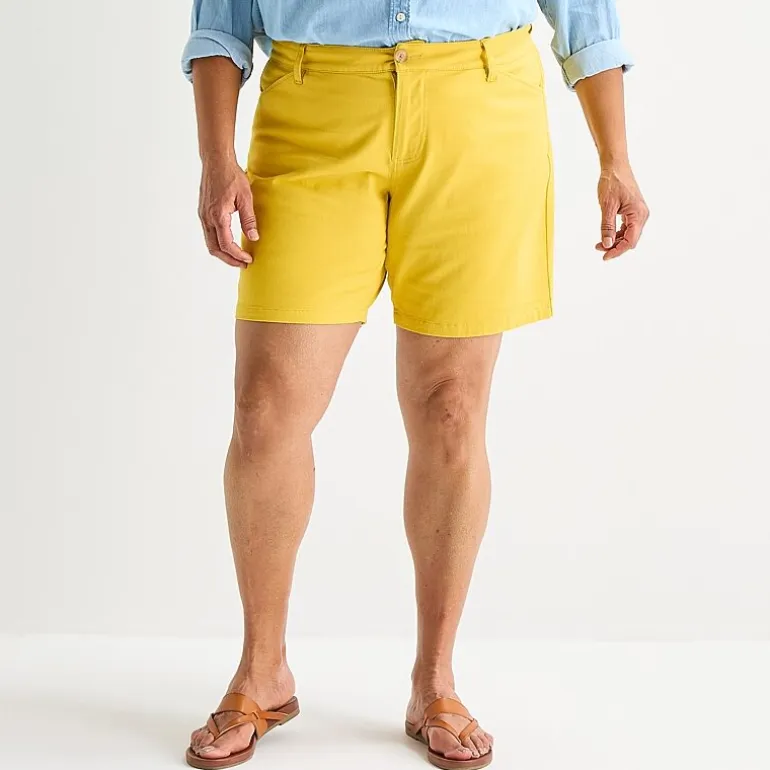 St. John's Bay Womens 8" Mid Rise Plus Chino Short