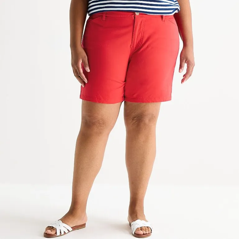 St. John's Bay Womens 8" Mid Rise Plus Chino Short