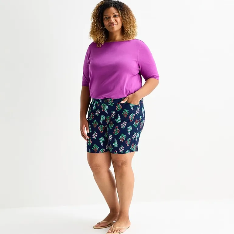 St. John's Bay Womens 8" Mid Rise Plus Chino Short