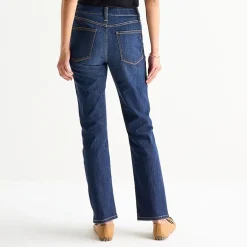 St. John's Bay Womens Mid Rise Secretly Slender Straight Leg Jean