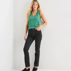 St. John's Bay Womens Mid Rise Secretly Slender Straight Leg Jean