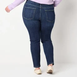 St. John's Bay Womens Mid Rise Secretly Slender Skinny Fit Jean