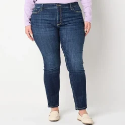 St. John's Bay Womens Mid Rise Secretly Slender Skinny Fit Jean