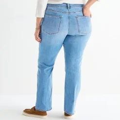 St. John's Bay Womens Mid Rise Secretly Slender Stretch Fabric Straight Leg Jean