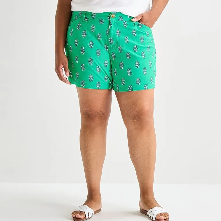 St. John's Bay Womens 5 3/4" Mid Rise Tall Chino Short