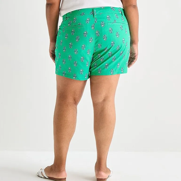 St. John's Bay Womens 5 3/4" Mid Rise Tall Chino Short