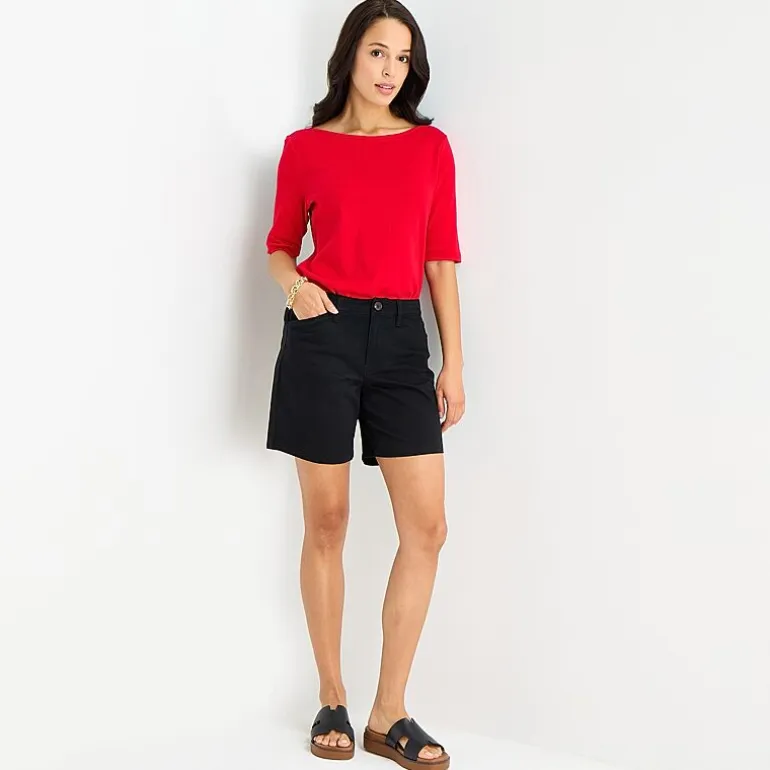 St. John's Bay Womens 7 3/4" Mid Rise Tall Chino Short
