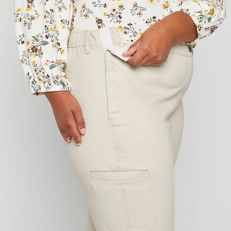 St. John's Bay Womens Plus Adaptive Easy-on + Easy-off Seated Wear Slim Mid Rise Trouser