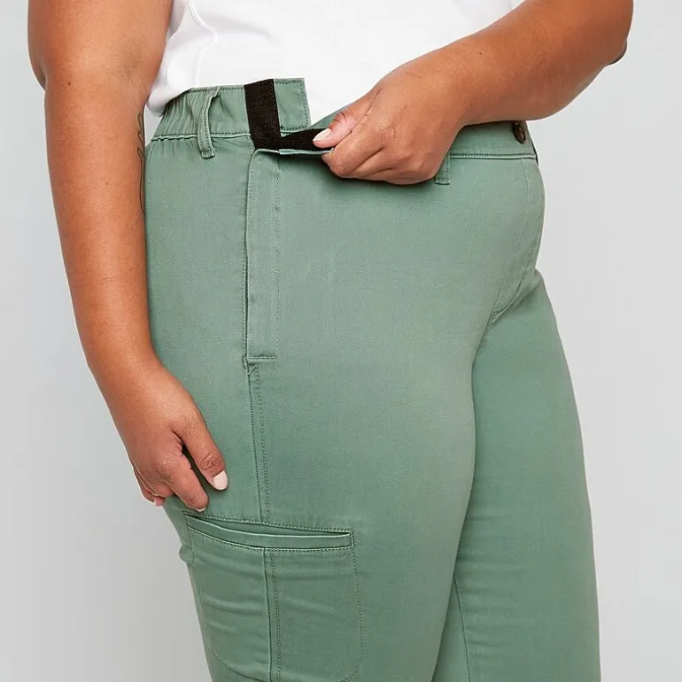 St. John's Bay Womens Plus Adaptive Easy-on + Easy-off Seated Wear Slim Mid Rise Trouser