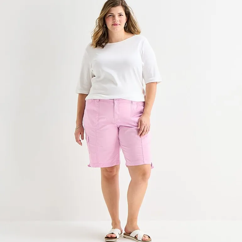 St. John's Bay Womens 11 1/2" Plus Cargo Bermuda Short