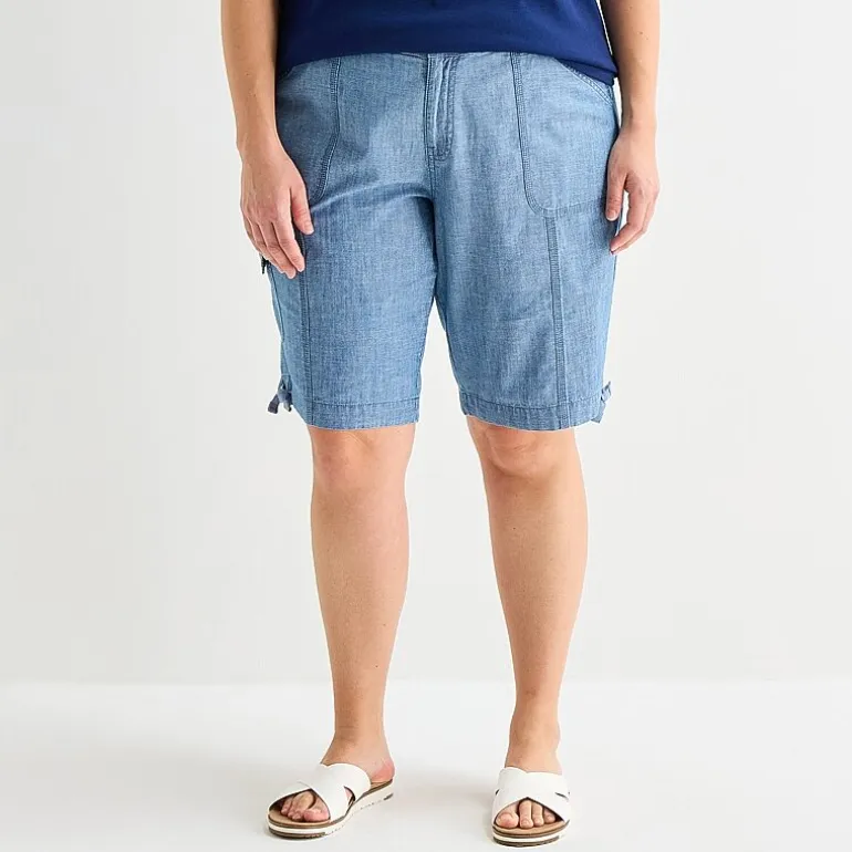 St. John's Bay Womens 11 1/2" Plus Cargo Bermuda Short