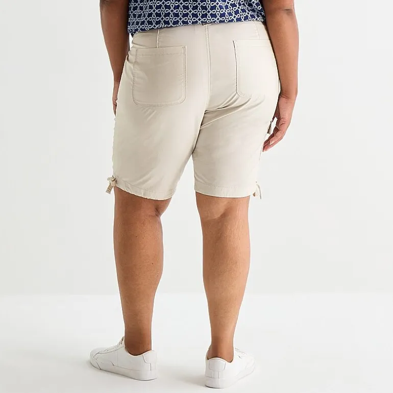 St. John's Bay Womens 11 1/2" Plus Cargo Bermuda Short