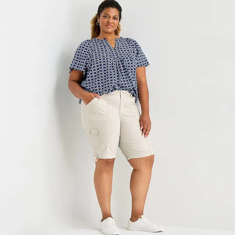 St. John's Bay Womens 11 1/2" Plus Cargo Bermuda Short