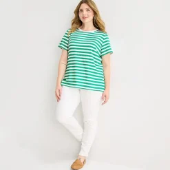 St. John's Bay Womens Plus Crew Neck Short Sleeve Regular Fit Graphic T-Shirt