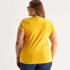 St. John's Bay Womens Plus Crew Neck Short Sleeve T-Shirt