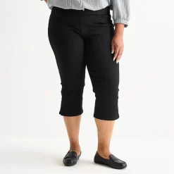 St. John's Bay Womens Plus Denim Pull On Cropped Pant