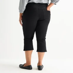 St. John's Bay Womens Plus Denim Pull On Cropped Pant