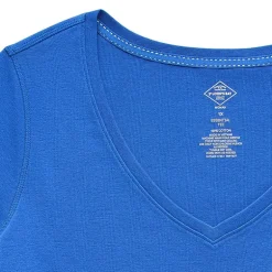 St. John's Bay Womens Plus Easy-on + Easy-off V Neck 3/4 Sleeve Adaptive T-Shirt
