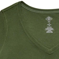 St. John's Bay Womens Plus Easy-on + Easy-off V Neck 3/4 Sleeve Adaptive T-Shirt