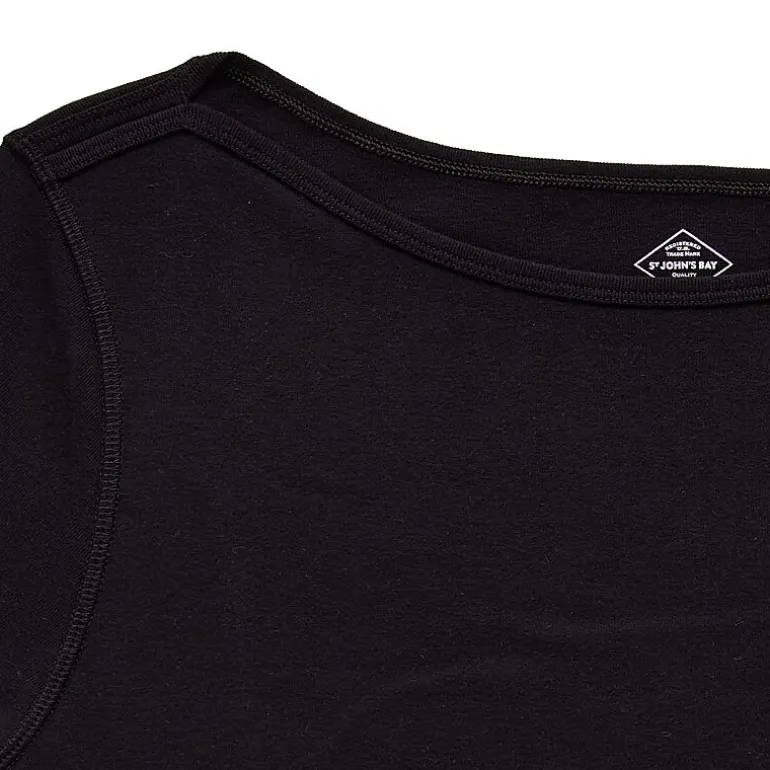 St. John's Bay Womens Plus Easy-on + Easy-off Boat Neck Short Sleeve Adaptive T-Shirt