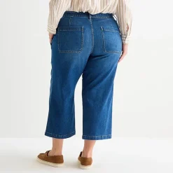 St. John's Bay Womens Plus High Rise Wide Leg Jean