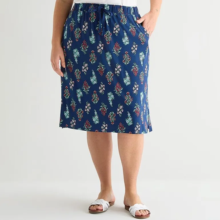 St. John's Bay Womens Plus Midi A-Line Skirt