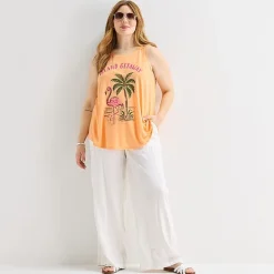 St. John's Bay Womens Plus Round Neck Sleeveless Tank Top
