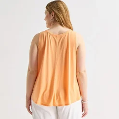 St. John's Bay Womens Plus Round Neck Sleeveless Tank Top