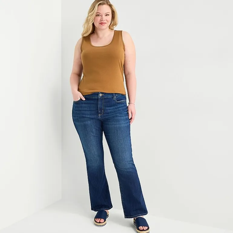 St. John's Bay Womens Plus Scoop Neck Sleeveless Tank Top