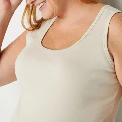St. John's Bay Womens Plus Scoop Neck Sleeveless Tank Top