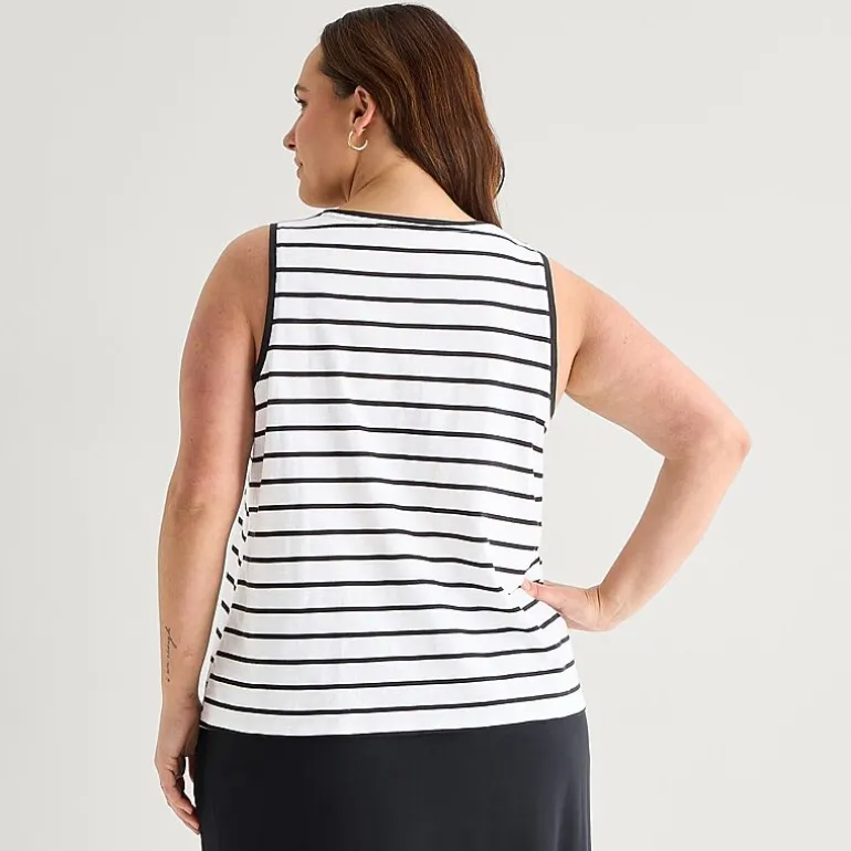 St. John's Bay Womens Plus Scoop Neck Sleeveless Tank Top