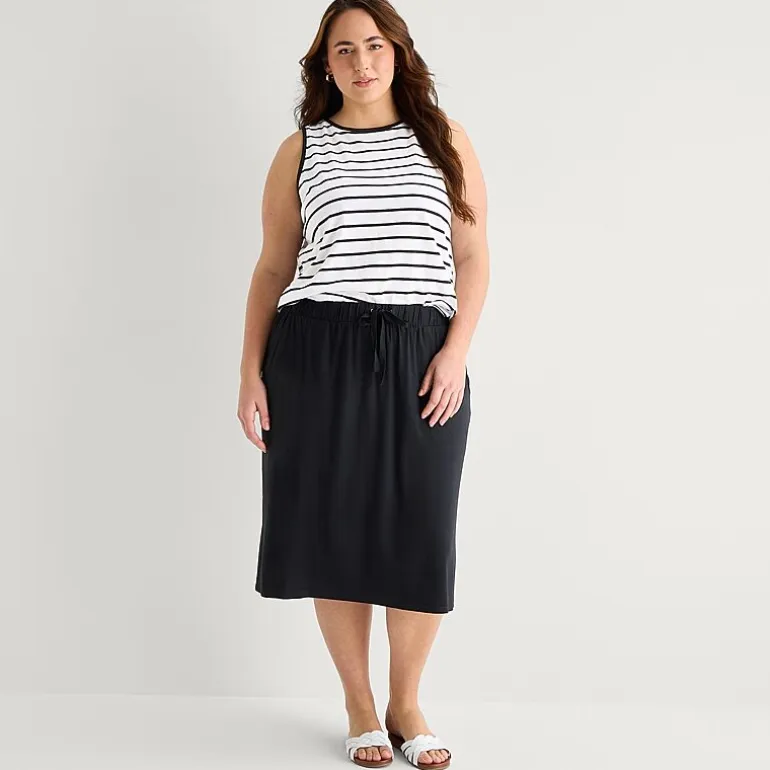 St. John's Bay Womens Plus Scoop Neck Sleeveless Tank Top