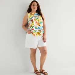 St. John's Bay Womens Plus Scoop Neck Sleeveless Tank Top