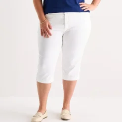 St. John's Bay Womens Plus Secretly Slender Skinny Mid Rise Capri Pant