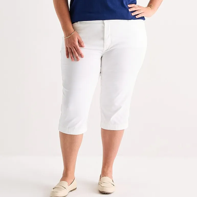 St. John's Bay Womens Plus Secretly Slender Skinny Mid Rise Capri Pant