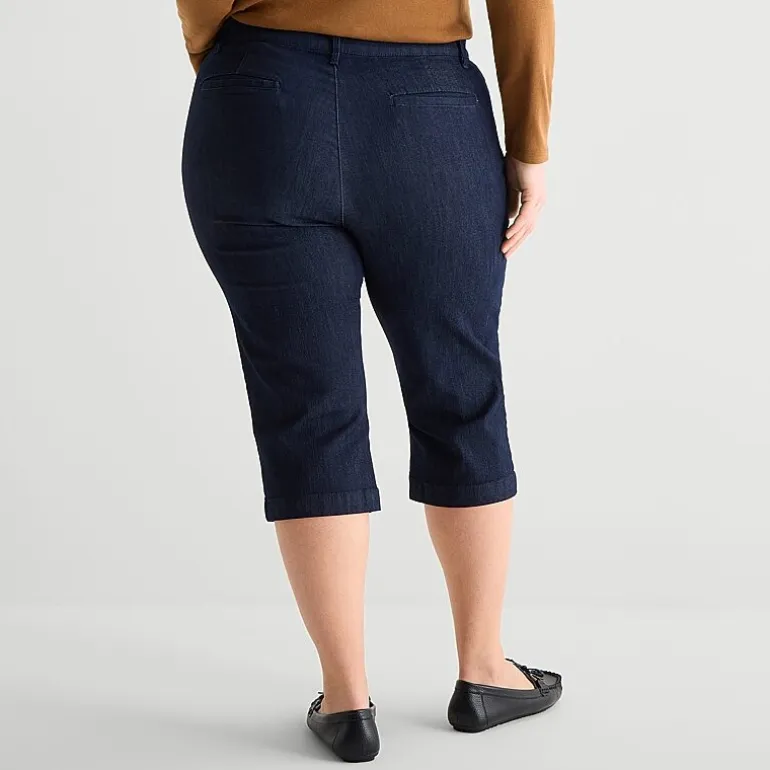 St. John's Bay Womens Plus Secretly Slender Skinny Mid Rise Capri Pant