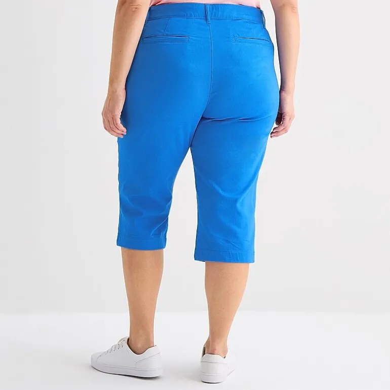 St. John's Bay Womens Plus Secretly Slender Skinny Mid Rise Capri Pant