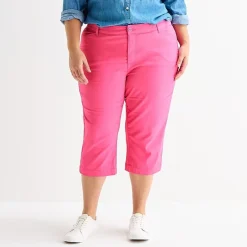 St. John's Bay Womens Plus Secretly Slender Skinny Mid Rise Capri Pant