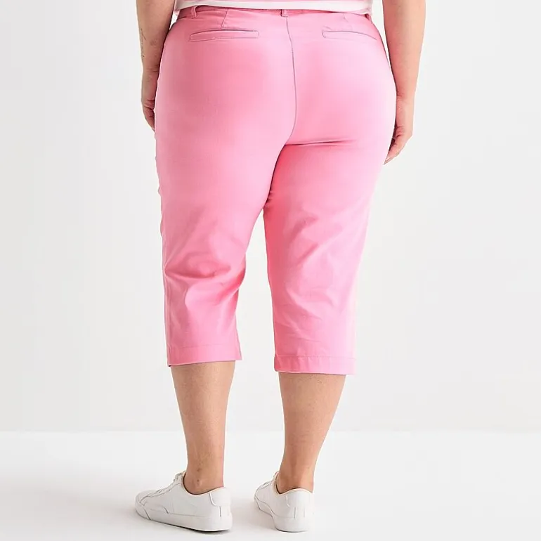 St. John's Bay Womens Plus Secretly Slender Skinny Mid Rise Capri Pant
