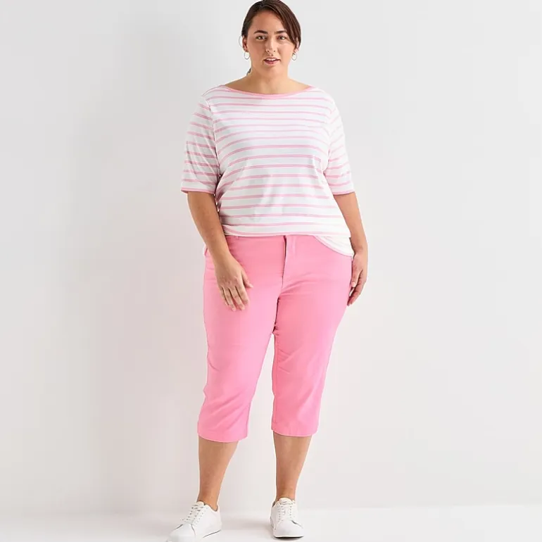 St. John's Bay Womens Plus Secretly Slender Skinny Mid Rise Capri Pant