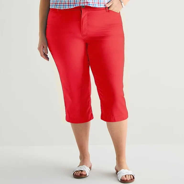 St. John's Bay Womens Plus Secretly Slender Skinny Mid Rise Capri Pant