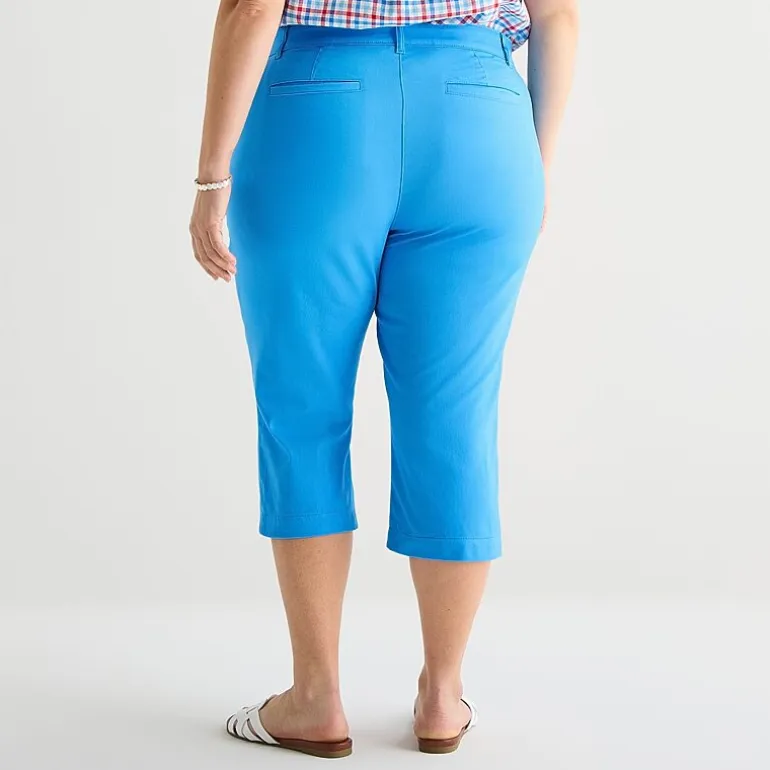 St. John's Bay Womens Plus Secretly Slender Skinny Mid Rise Capri Pant