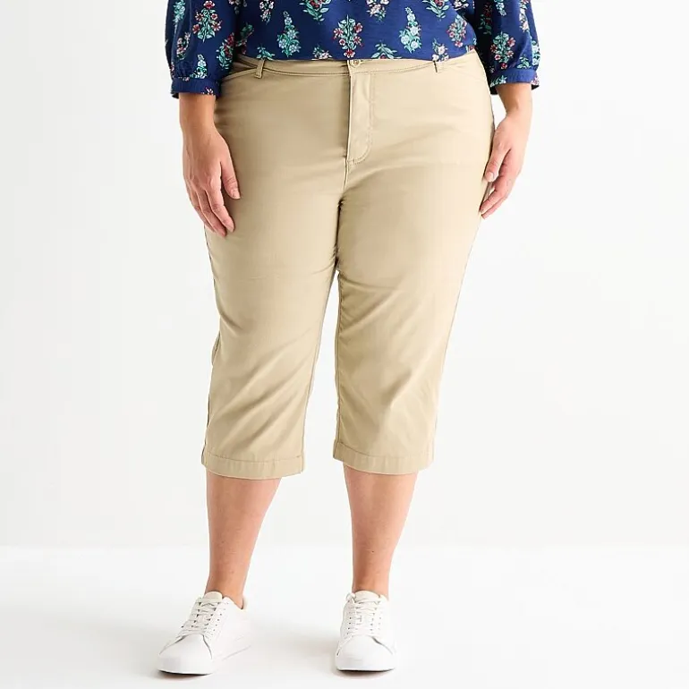 St. John's Bay Womens Plus Secretly Slender Skinny Mid Rise Capri Pant