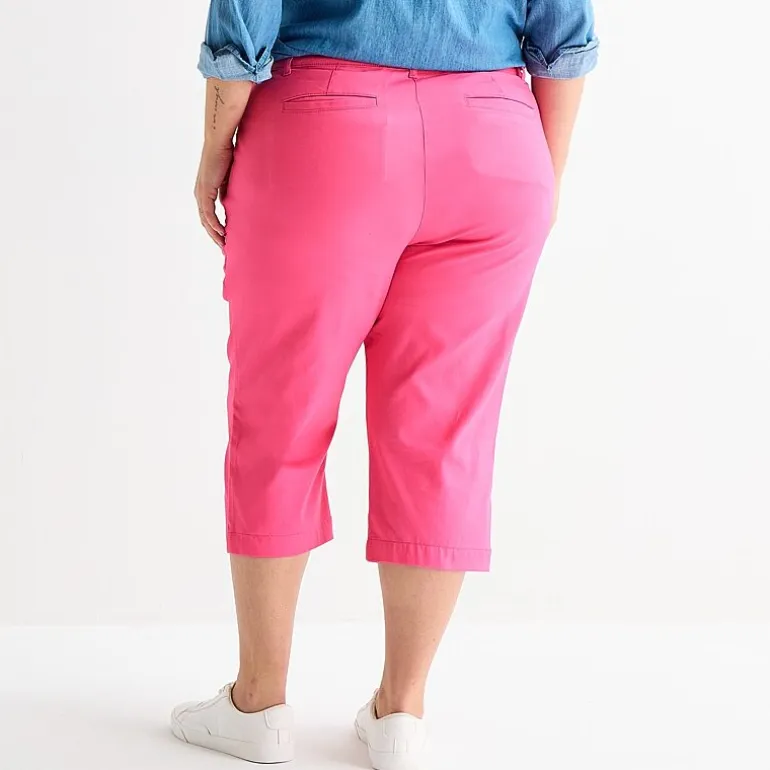 St. John's Bay Womens Plus Secretly Slender Skinny Mid Rise Capri Pant