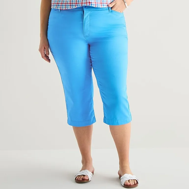 St. John's Bay Womens Plus Secretly Slender Skinny Mid Rise Capri Pant