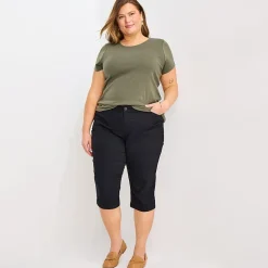 St. John's Bay Womens Plus Secretly Slender Skinny Mid Rise Capri Pant