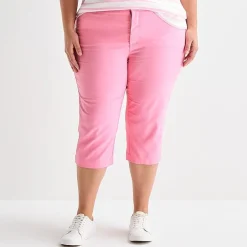 St. John's Bay Womens Plus Secretly Slender Skinny Mid Rise Capri Pant