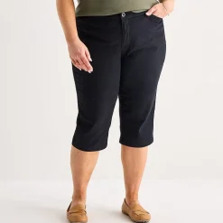 St. John's Bay Womens Plus Secretly Slender Skinny Mid Rise Capri Pant